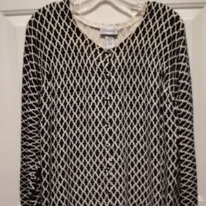 Catherine's Black Ivory Geometric Cardigan Sweater